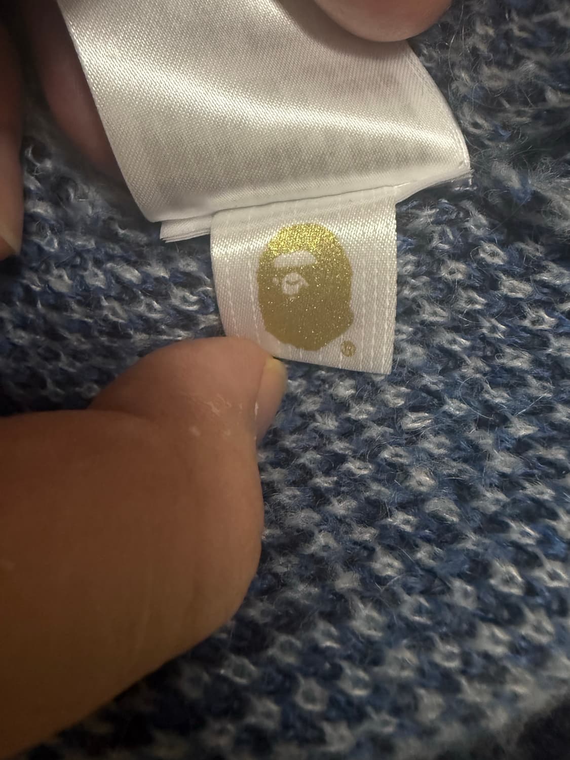 베이프 모헤어 니트 후드 블루  상품이미지4