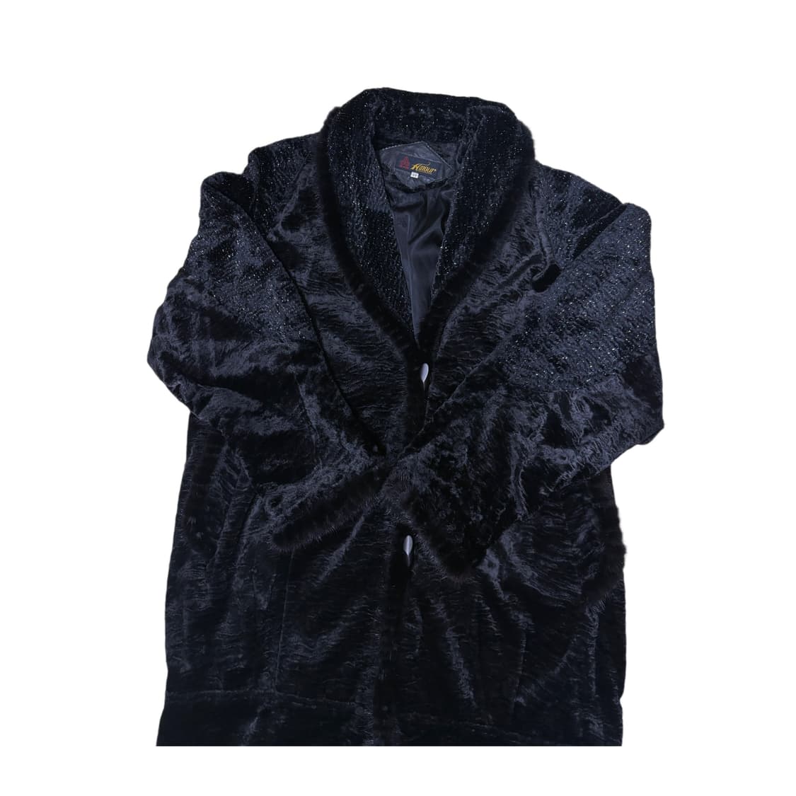 빈티지 글리터 블랙 롱코트 상품이미지3