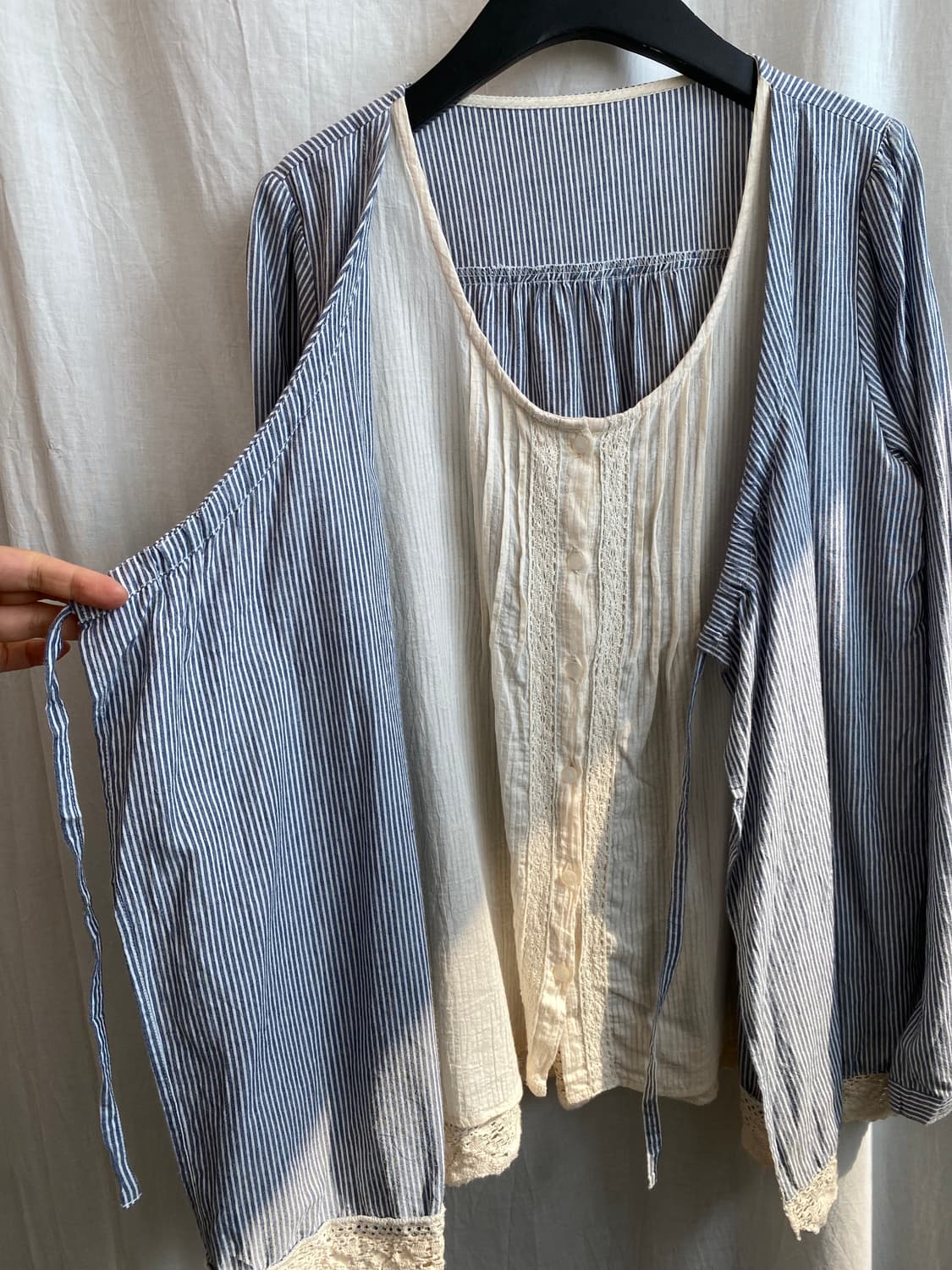 내추럴 레이어드 블라우스(M-L) 상품이미지7