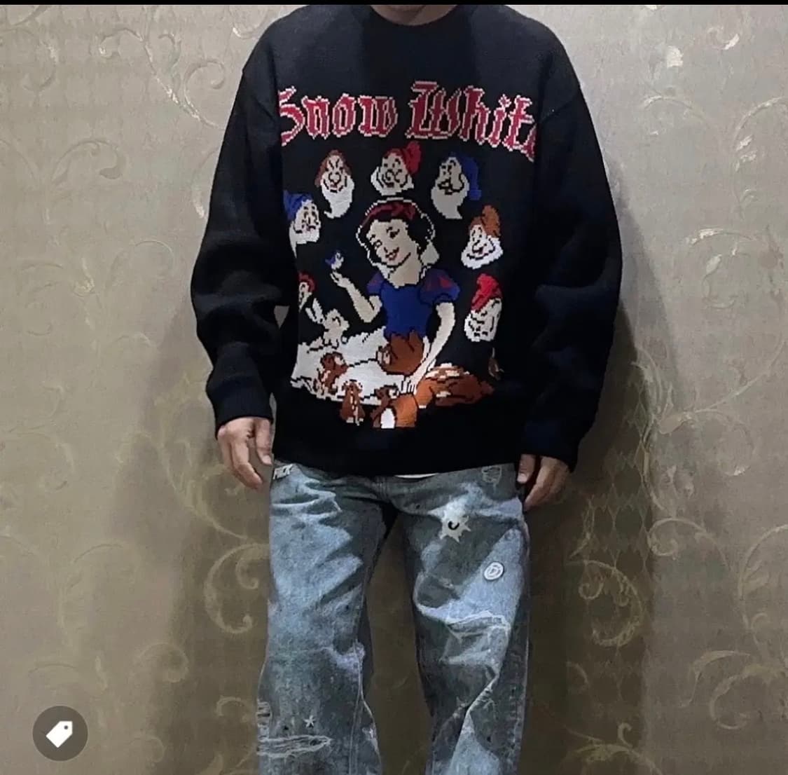 L) 슈프림 스노우 화이트 스웨터 블랙 - 24fw 상품이미지1