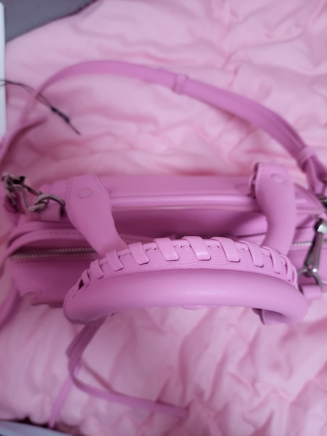 정품)급처상태좋음!발렌시아가 핑크 네오 클래식 탑핸들 시티모터크로스백가방 상품이미지5