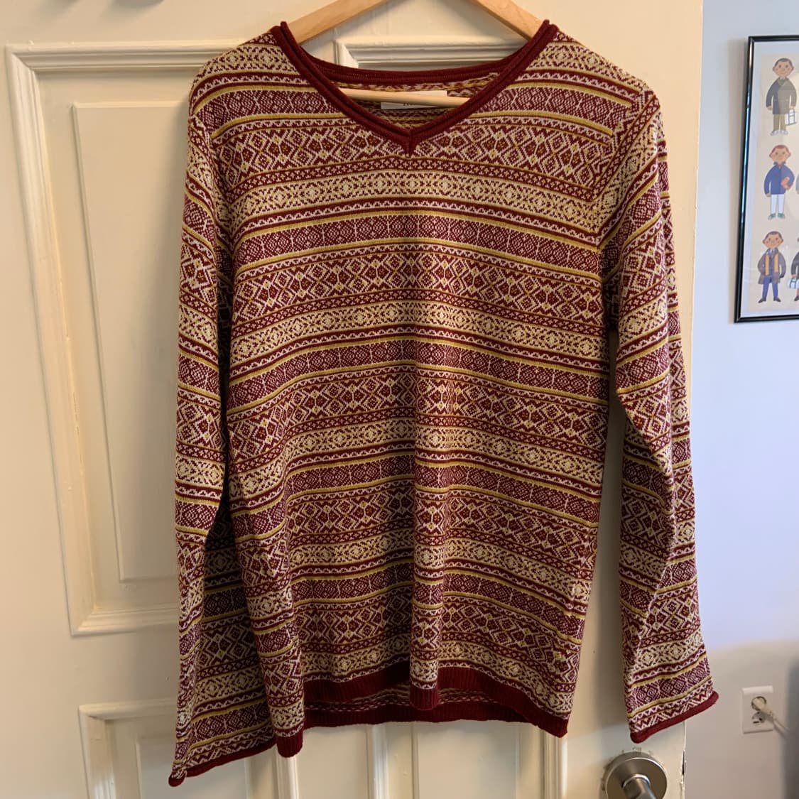 일본 빈티지 노르딕 브이넥니트 상품이미지1