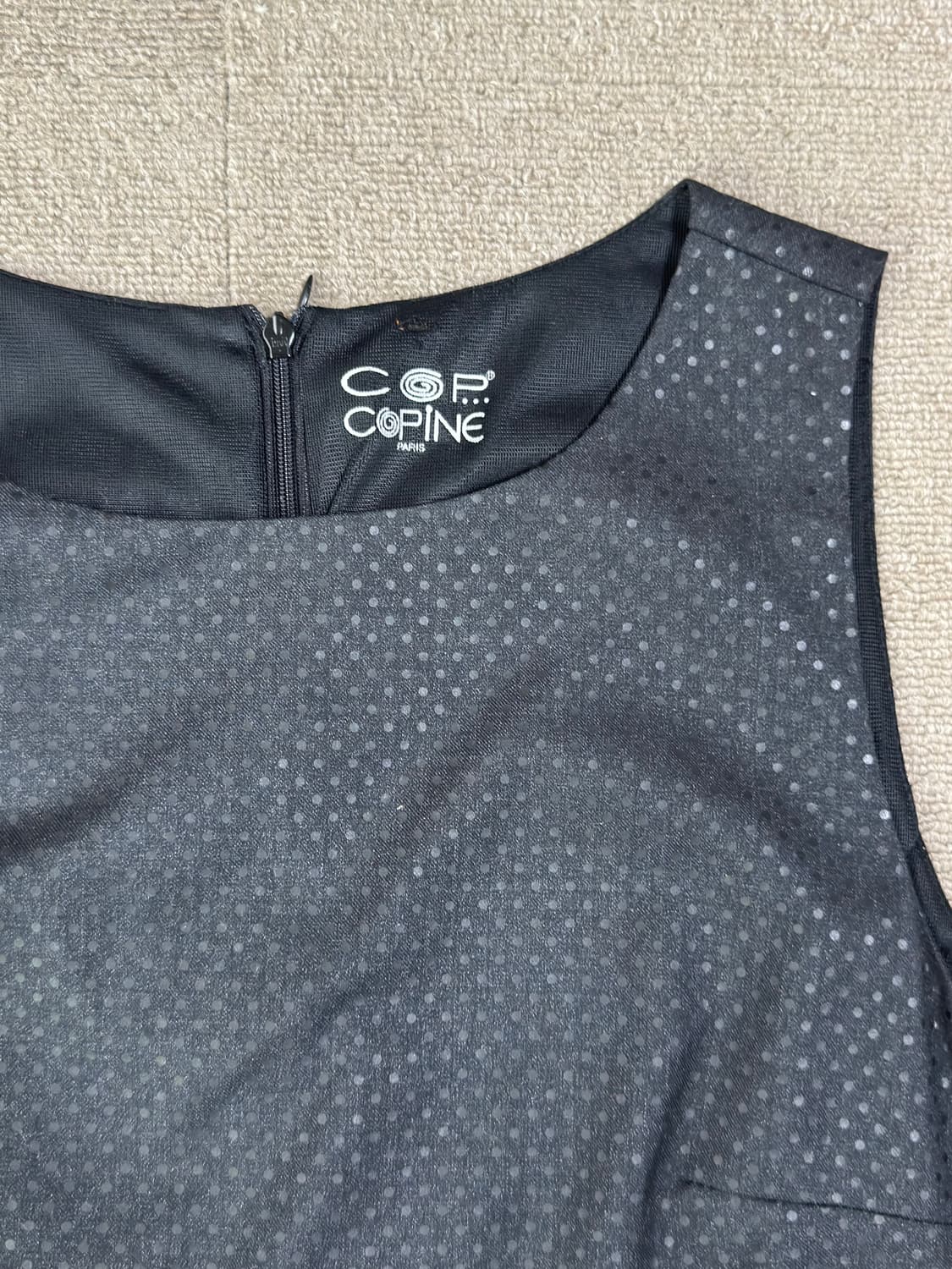 cop copine 차콜 도트 슬리브 원피스 상품이미지2