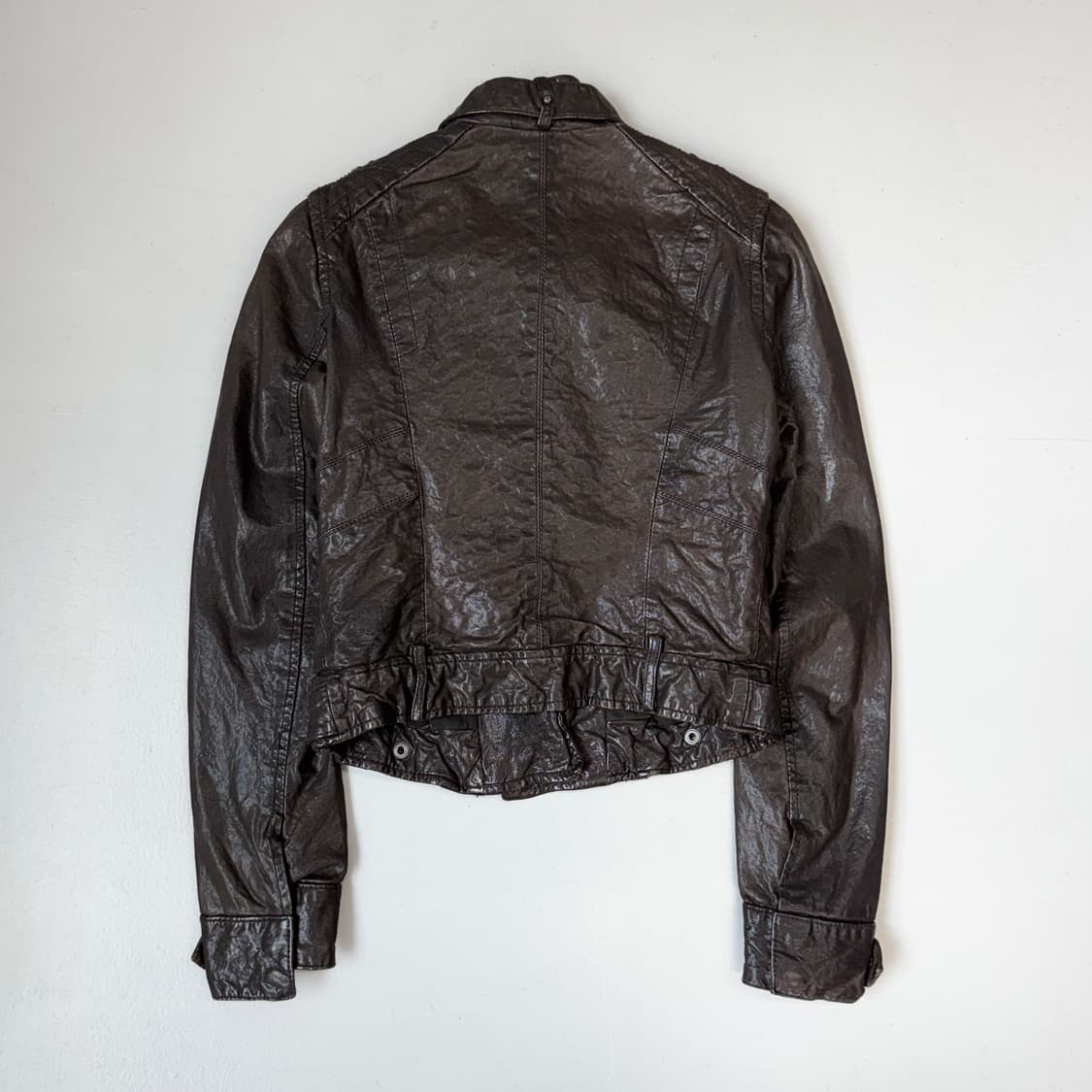 버커루 리얼레더 사선 바이커 릭오웬스맛 양가죽 라이더 자켓 상품이미지3