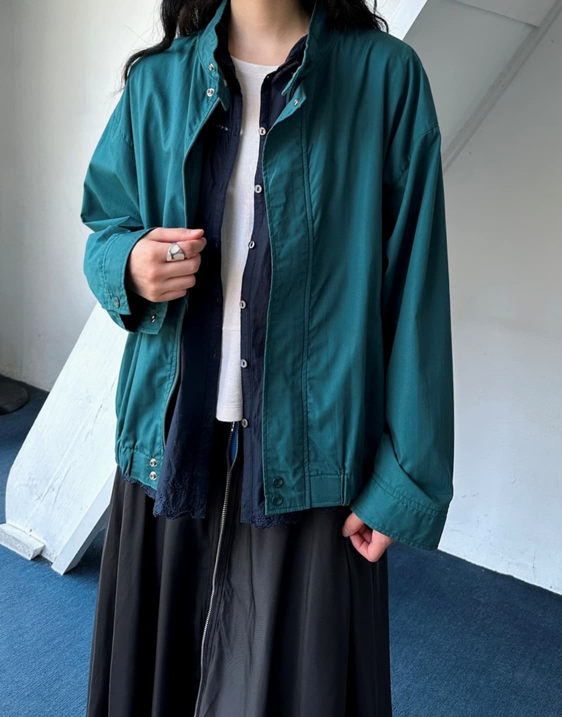 High count fabric easy blouson 상품이미지5