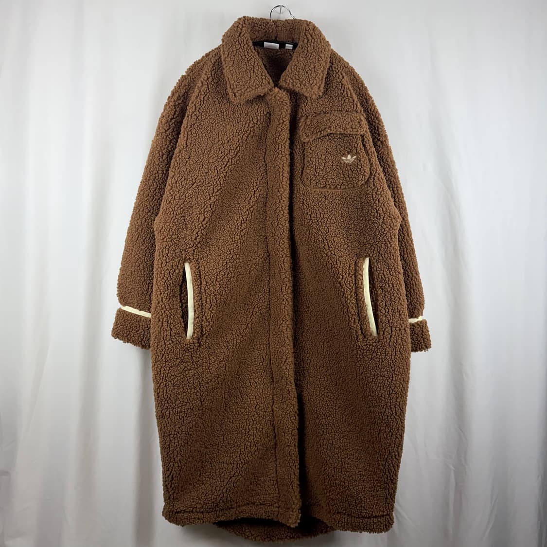 (S) 아디다스 아디컬러 셰르파 뽀글이 양털 코트 브라운 상품이미지2