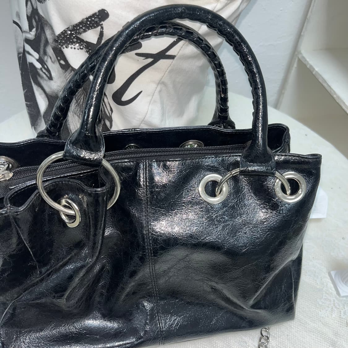 빈티지 블랙 숄더백 상품이미지5