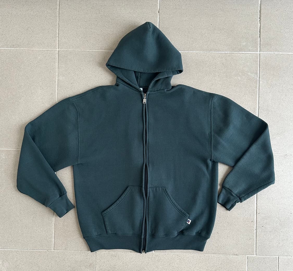 90s 빈티지 러셀 후드집업 그린 L 상품이미지1