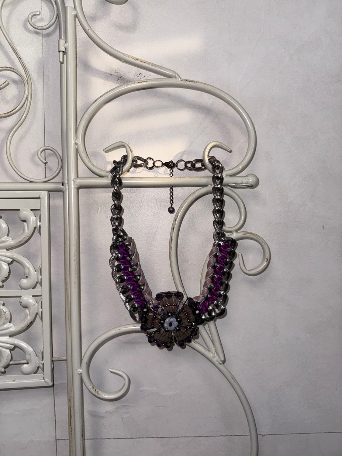 Purple oriental beads flower chain 초커 상품이미지3