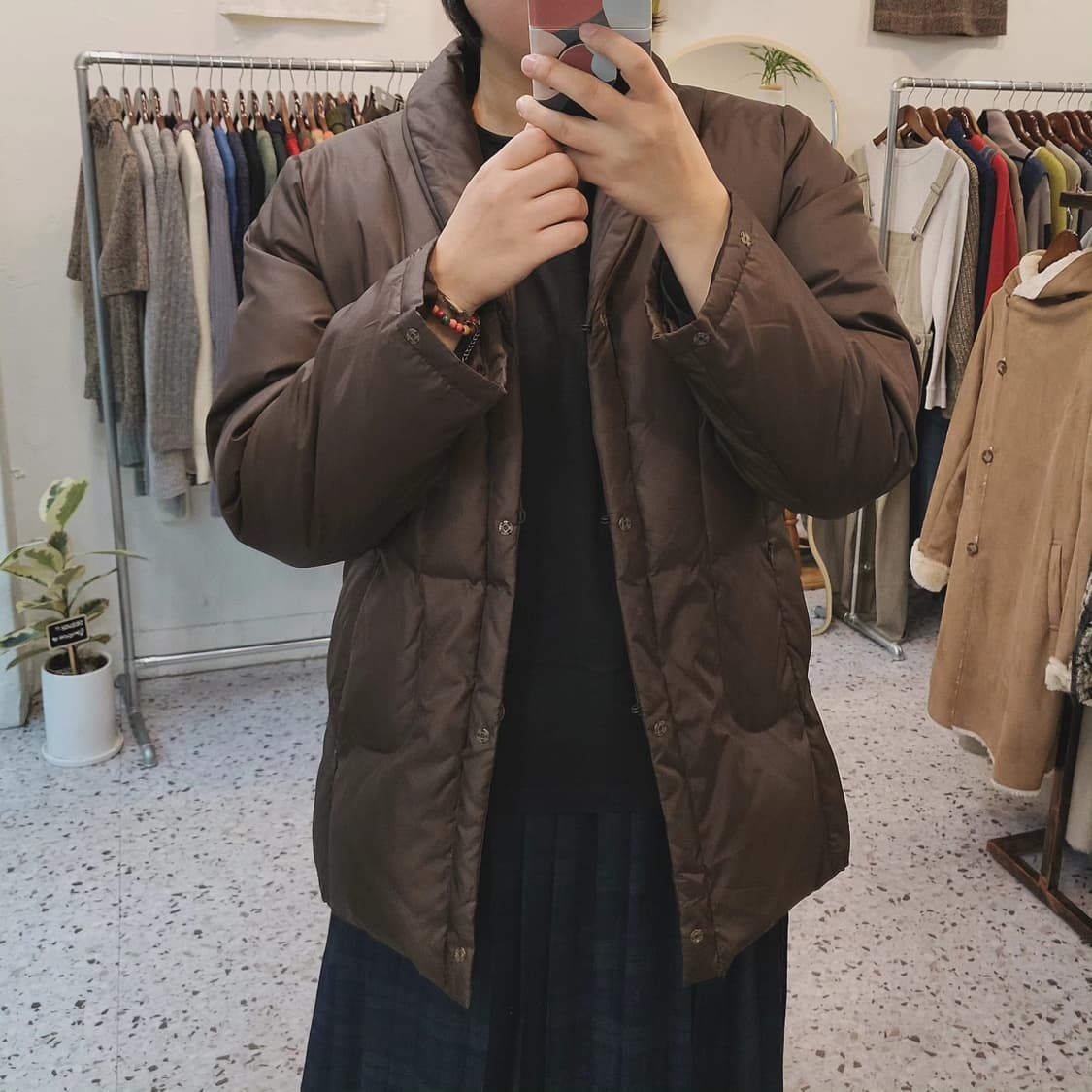 Cojana 초코브라운 덕다운 하프패딩 상품이미지10