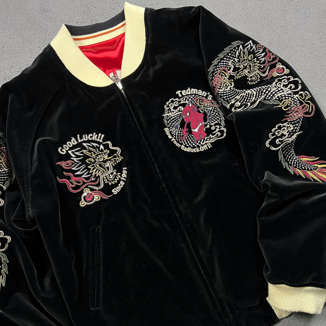 Ted company 테드컴퍼니 리버시블 벨벳 스카잔 자켓 상품이미지3