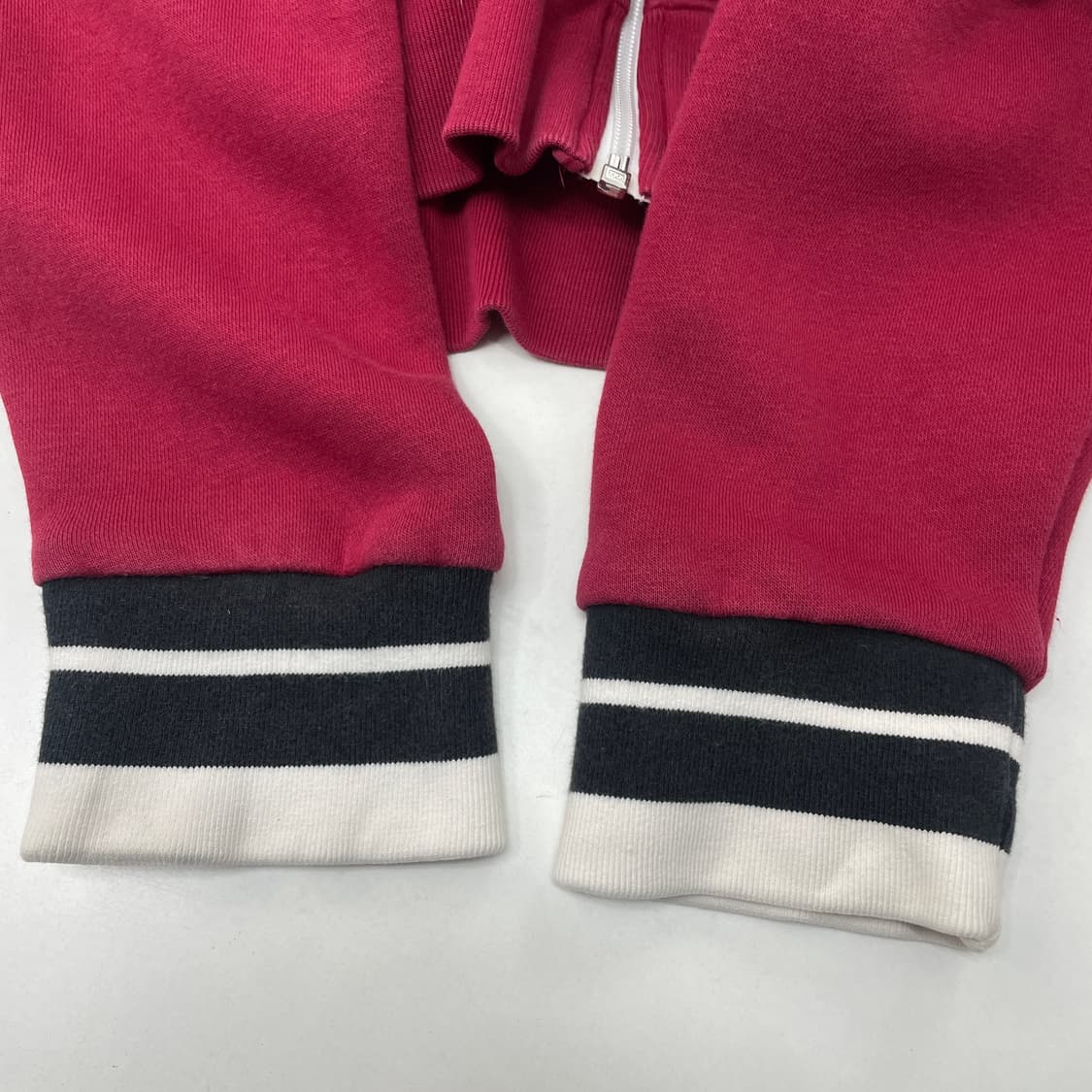 리복 빈티지 기모 후드집업 버건디 M 상품이미지4