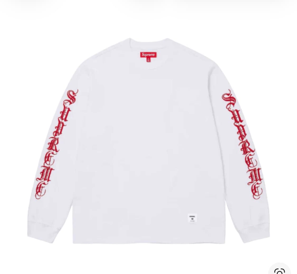 슈프림 올드 잉글리시 롱슬리브 탑 화이트 - 24FW  L 상품이미지1