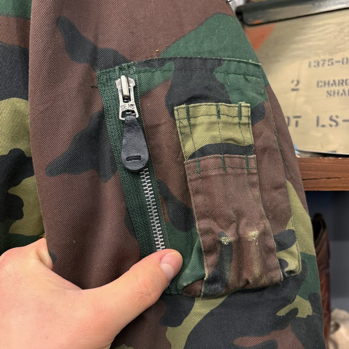 80s M81 우드랜드 카모패턴 리버시블 MA-1 플라이트 자켓 N478 상품이미지5