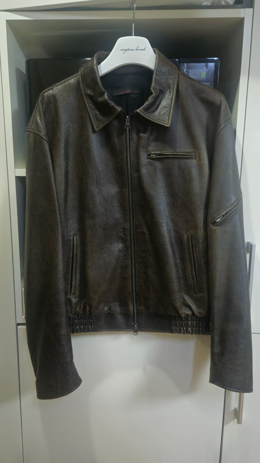 애니타임로릭 빈티지 레더자켓 블랙 L 상품이미지1