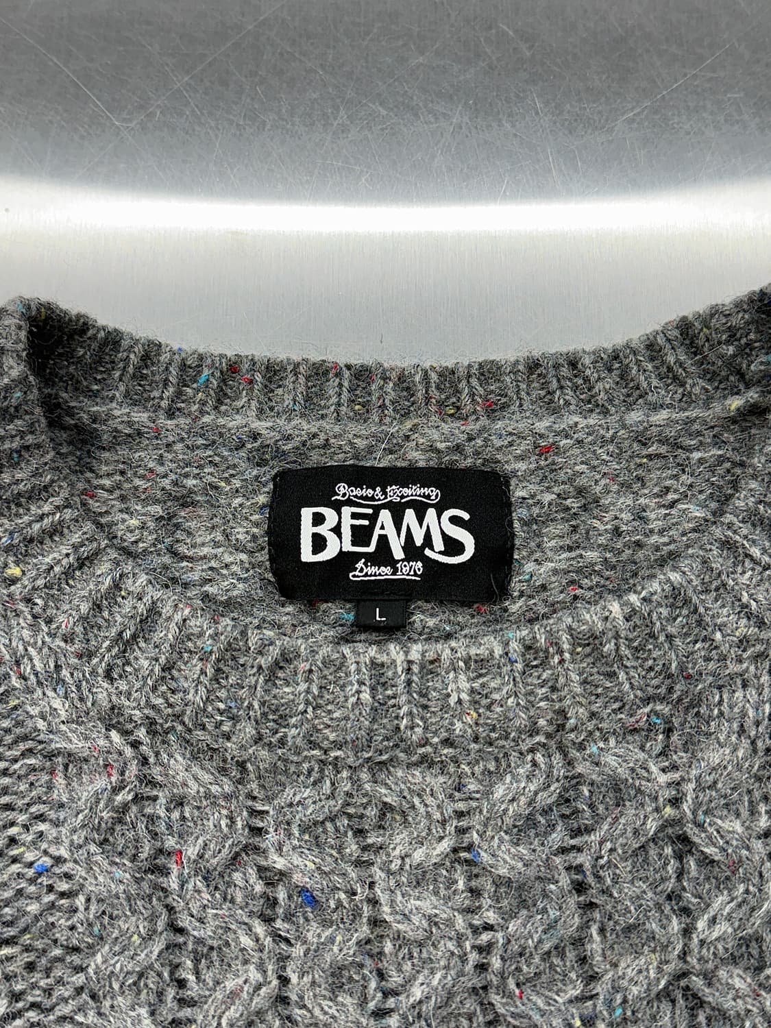 빔즈 그레이 부클레 케이블 크루넥 니트 스웨터 상품이미지7