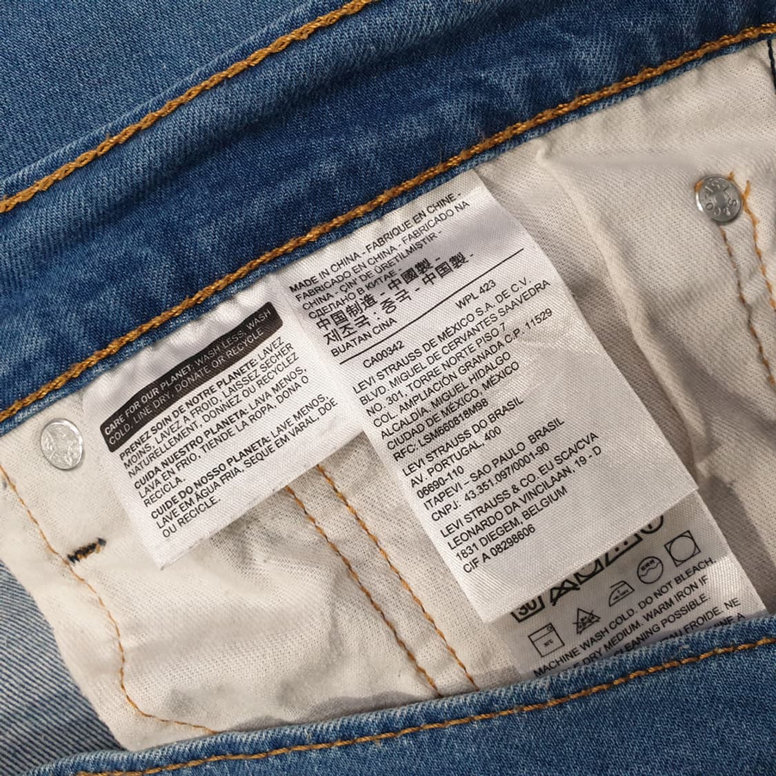 리바이스 502 테이퍼 핏 진 청바지 34 상품이미지5