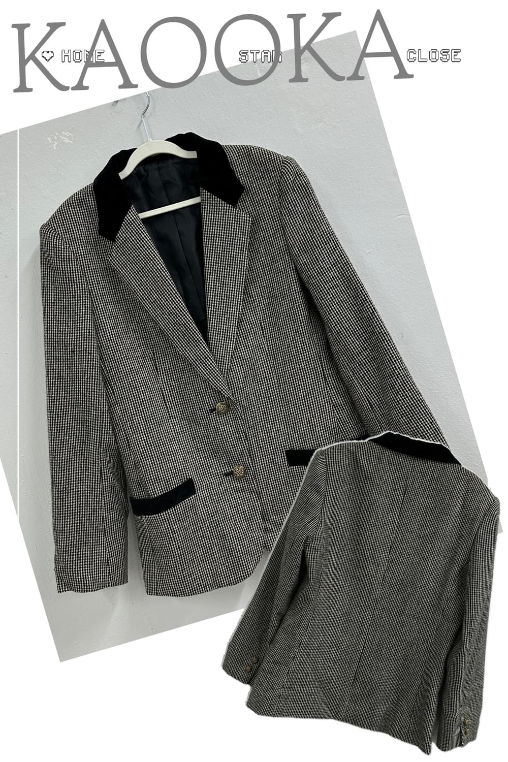 Onward 정장 자켓 벨벳 포인트 지뢰계 고스로리 공겜여주  상품이미지1