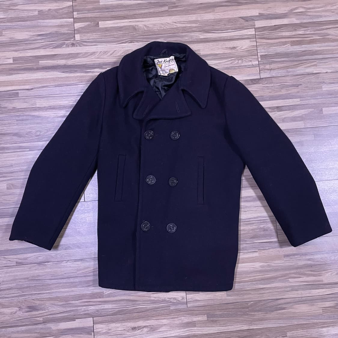 Fox knapp 네이비 헤비 울 피코트 상품이미지1