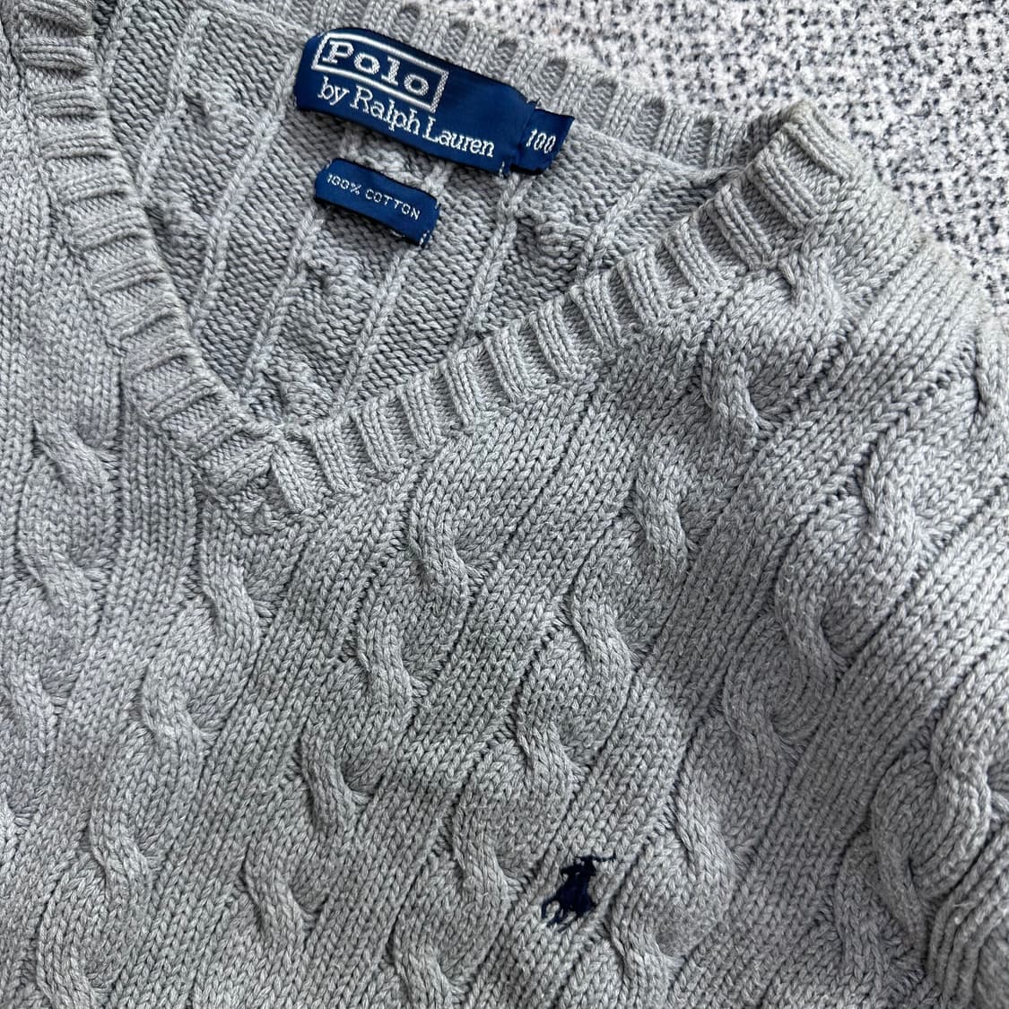 폴로 랄프로렌(Polo Ralph Lauren) 브이넥 케이블 스웨터 상품이미지3