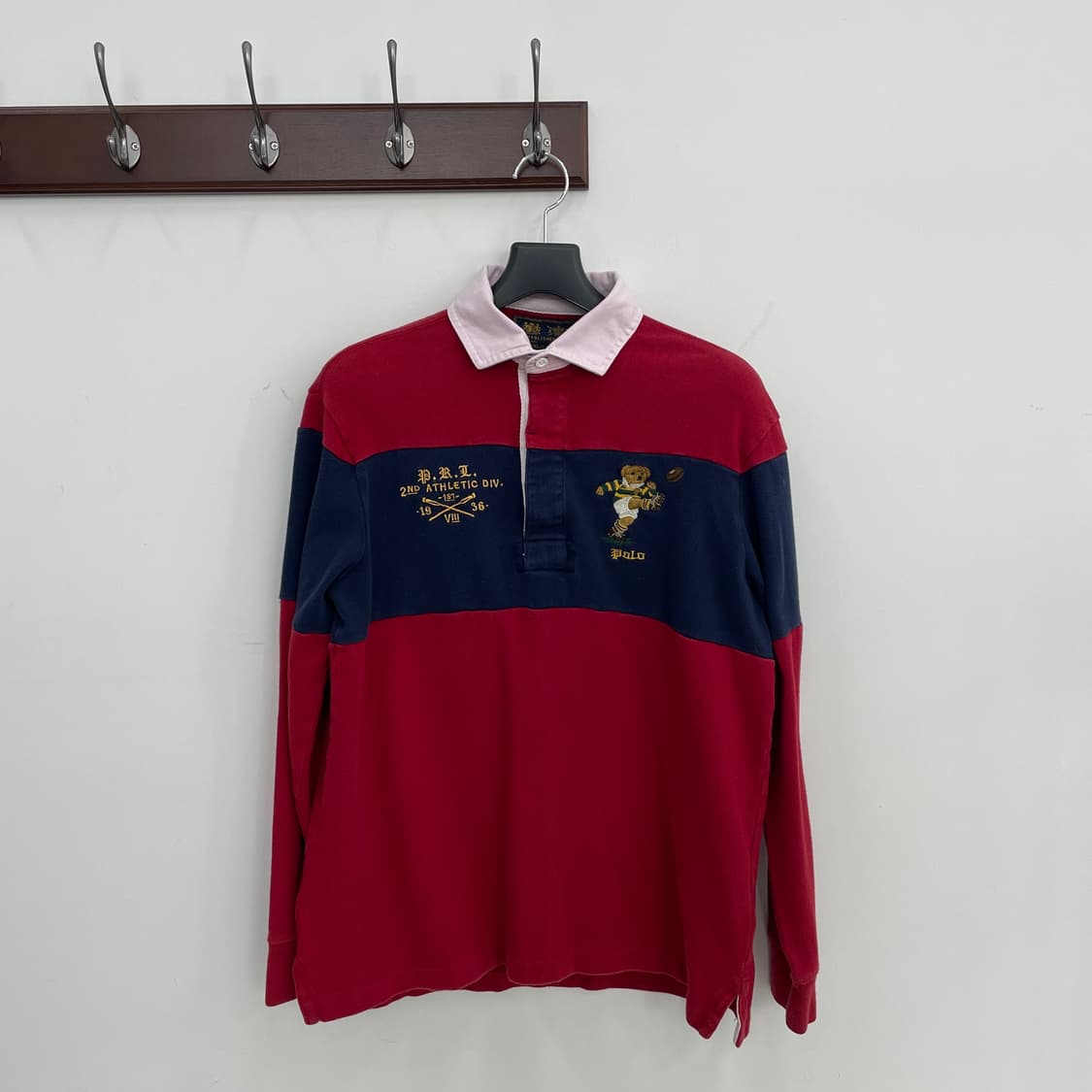 폴로 랄프로렌 럭비 풋볼베어 카라 긴팔티 롱슬리브 상품이미지1