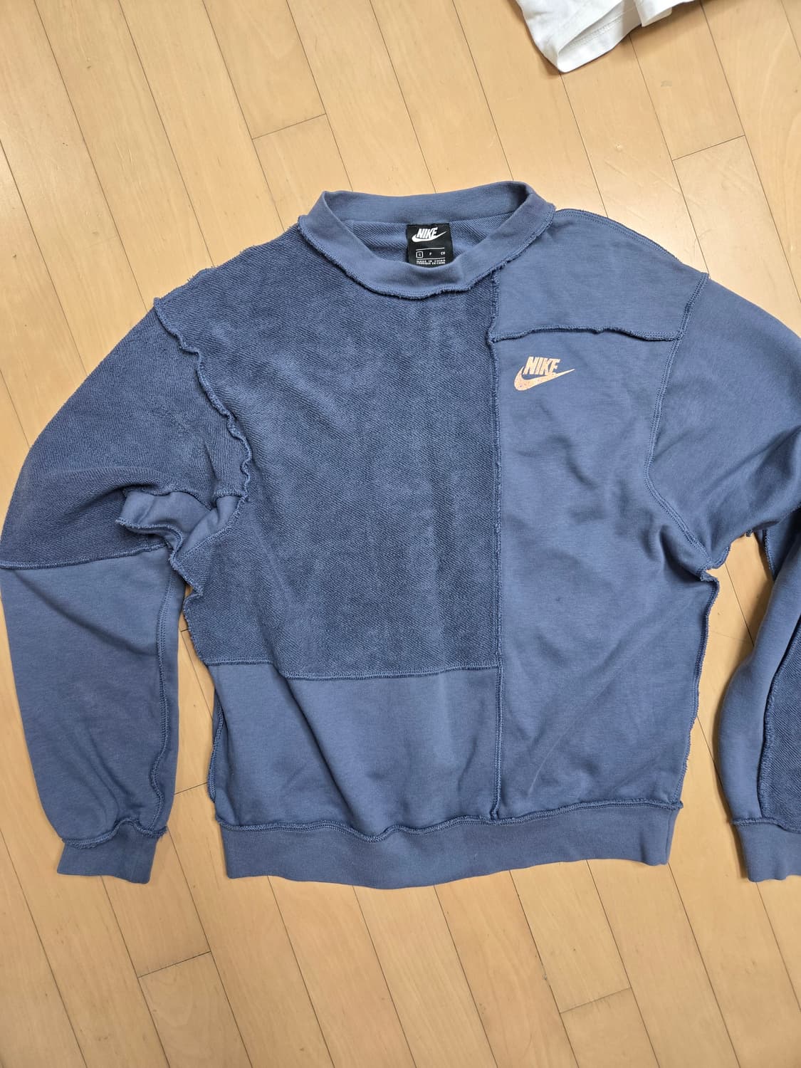 나이키 블루 패치워크 맨투맨 티셔츠 S 상품이미지1