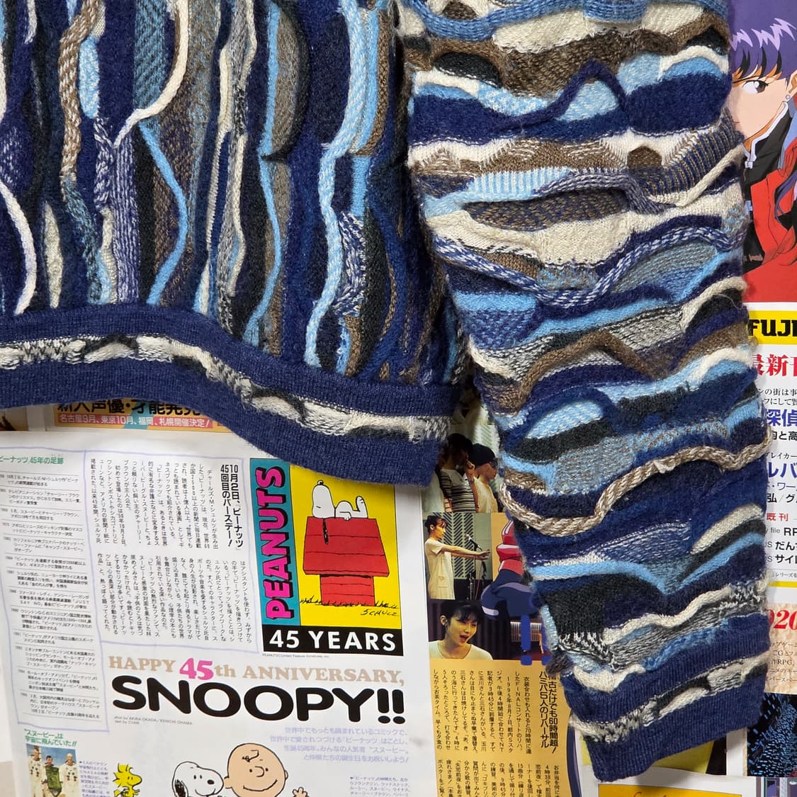 림노스 오스트레일리아 블루 배색 케이블 니트 상품이미지7