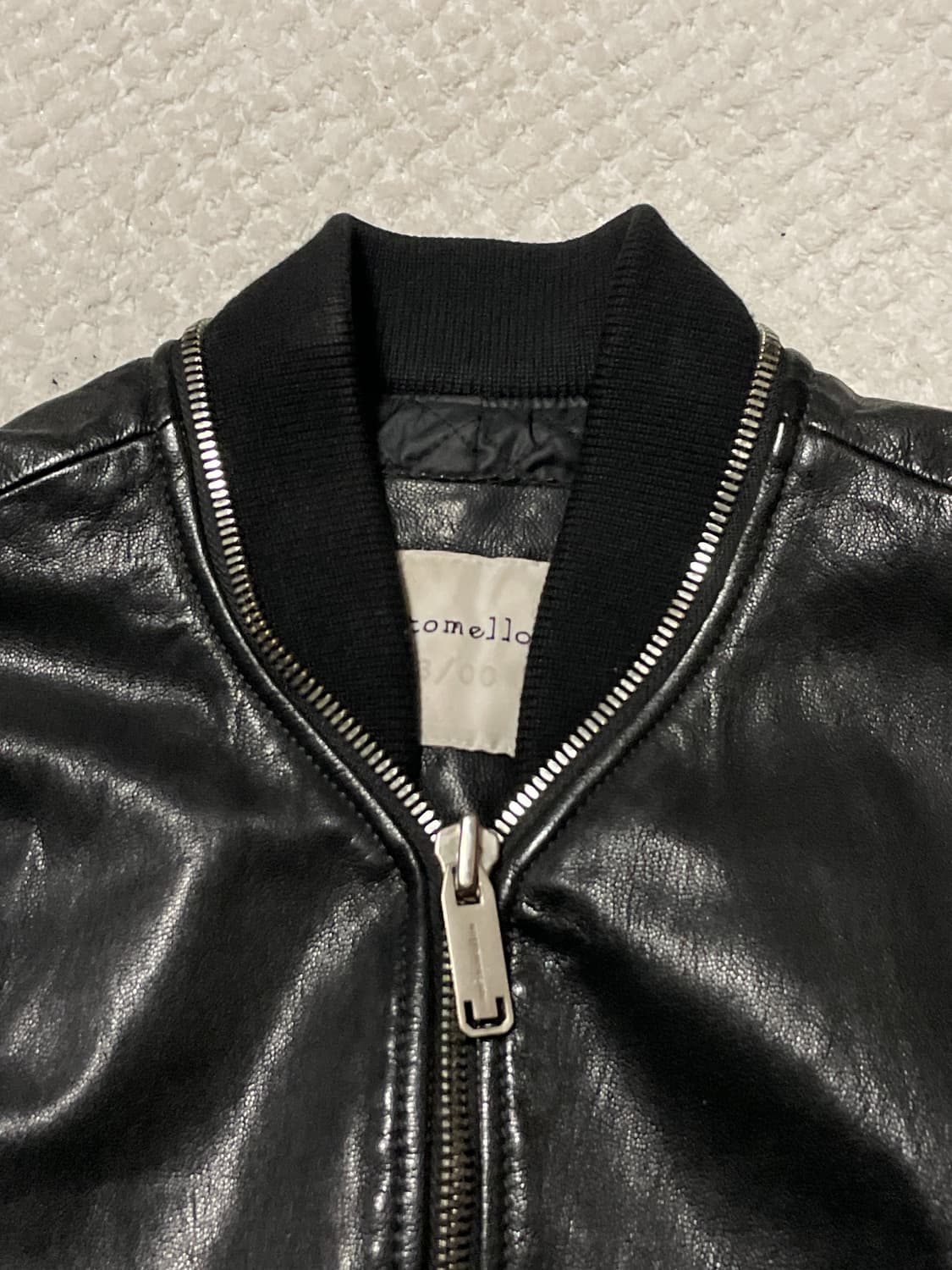 커스텀 멜로우 웨스턴 무드 염소가죽 절개 레더 블루종 자켓 상품이미지5