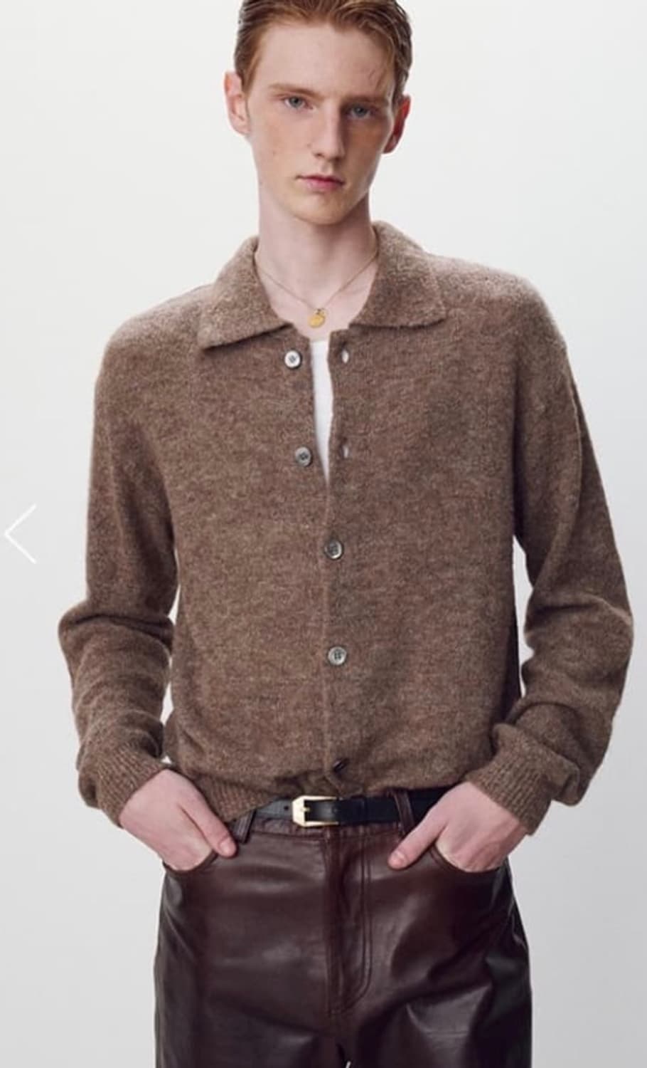 (L) 토니웩 모헤어 칼라 가디건 멜란지 베이지 상품이미지2