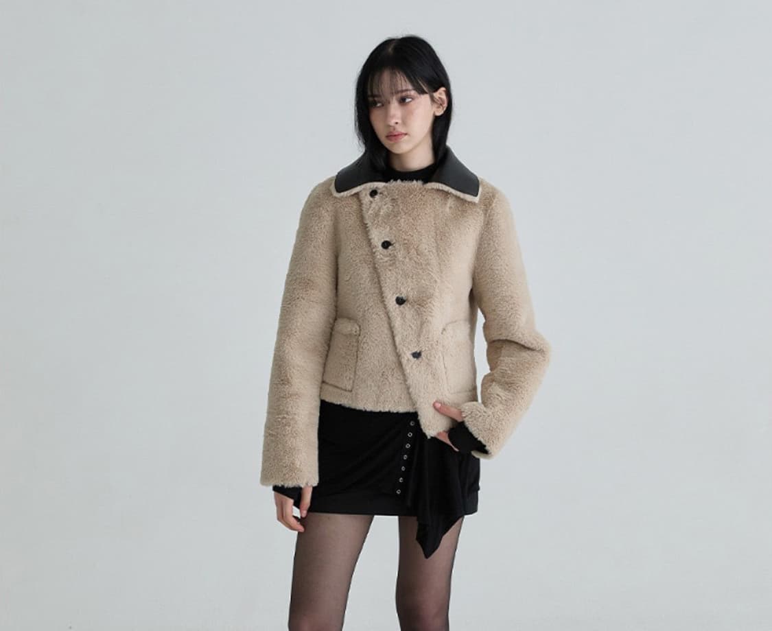 낫유어로즈 (품절) 리버시블 시어링 무스탕 블랙 상품이미지6