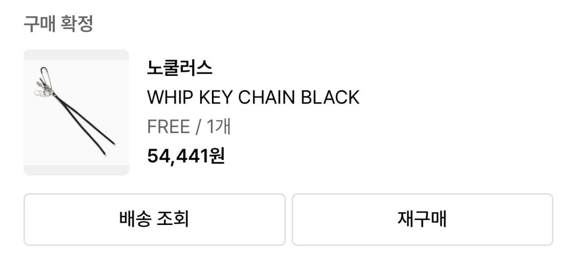 노쿨러스 WHIP KEY CHAIN BLACK 키링 상품이미지3