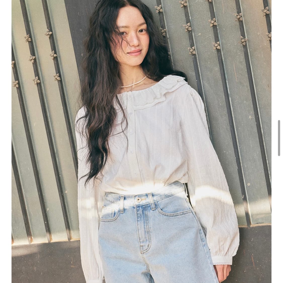 유어네임히얼 레이스 더블 카라 블라우스 새상품 상품이미지3