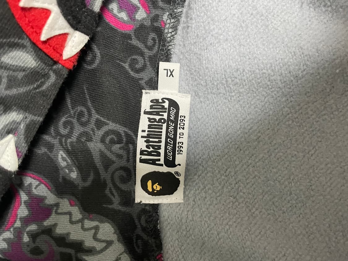 베이프 재패니즈 타투 카모 샤크 Fz 후드집업 블랙 상품이미지7