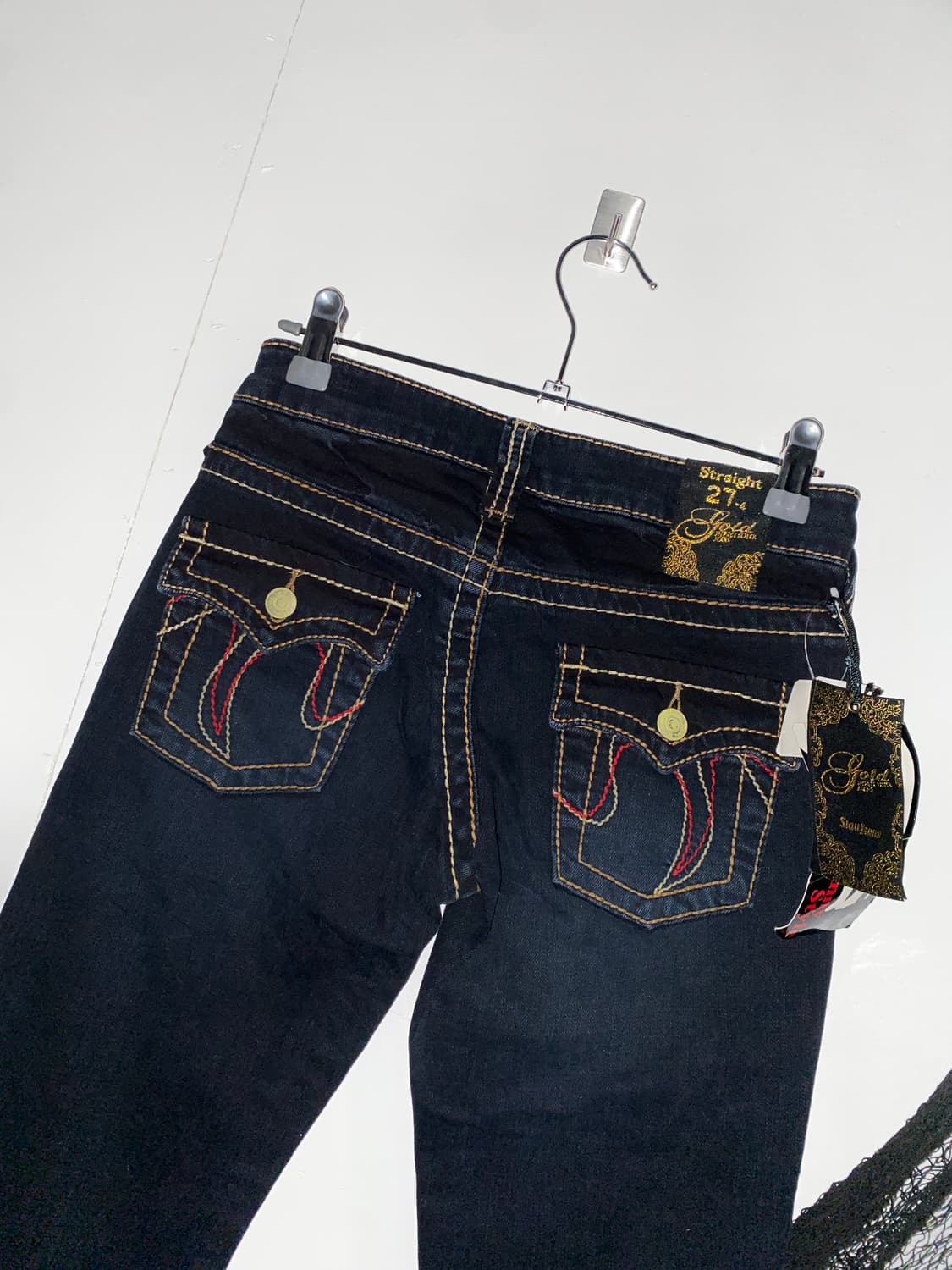꒰ঌ y2k 갸루 골드 데님 팬츠 ໒꒱ 상품이미지4
