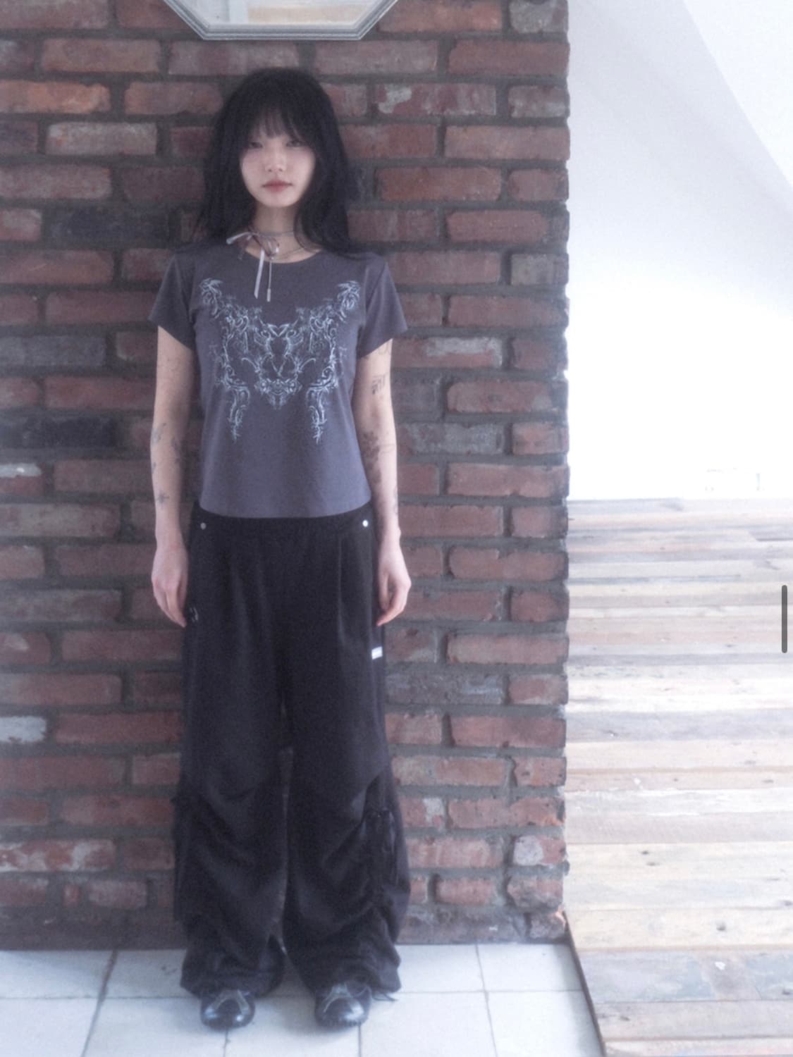 허그유어스킨 와이드 조거팬츠 HS ver 블랙 상품이미지2