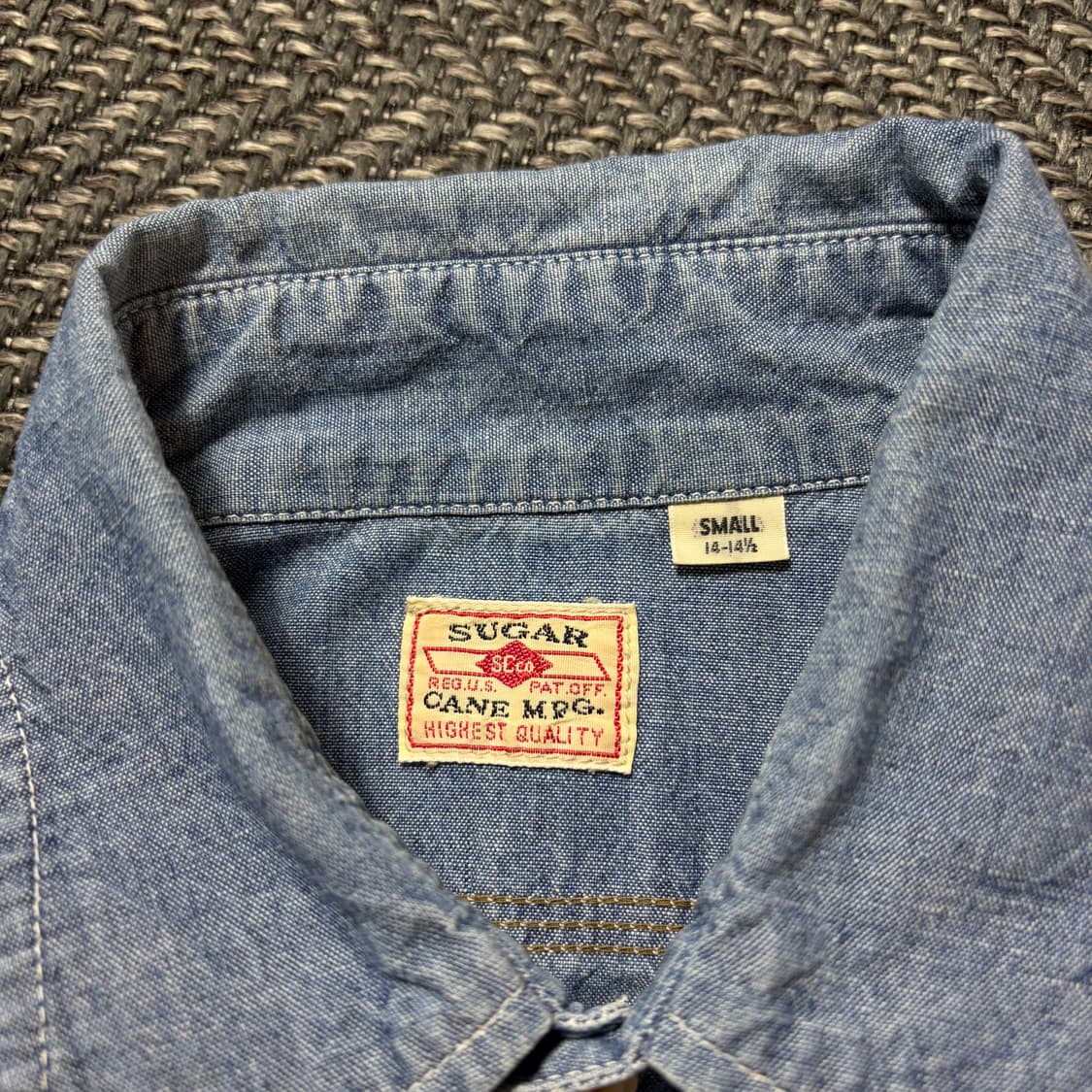 슈가케인 블루 샴브레이 워크 셔츠(S) 상품이미지3