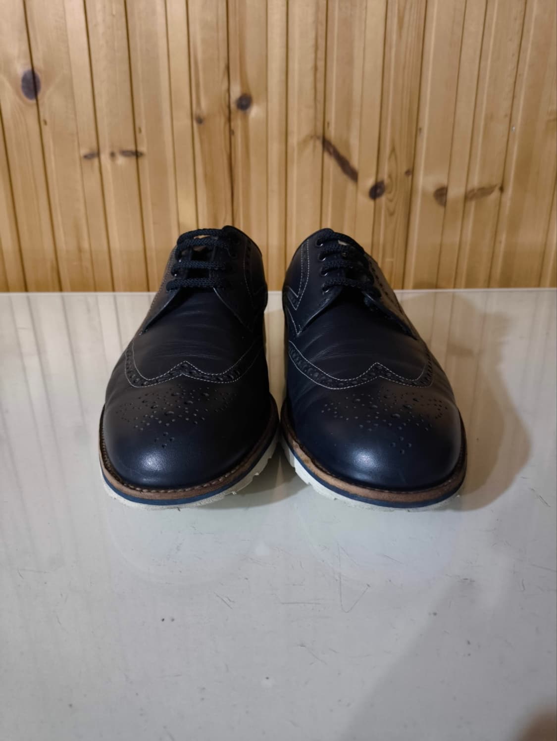 8 270mm 테스토니 네이비 윙팁 더비슈즈 구두 상품이미지3