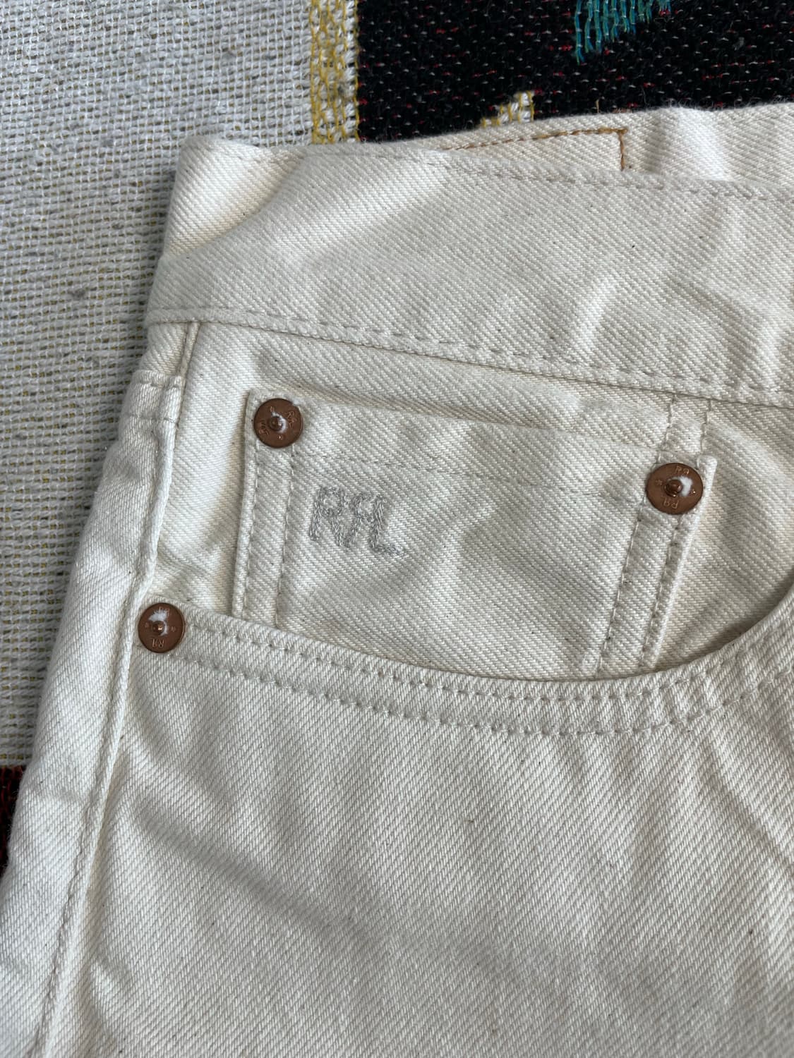 RRL 리미티드에디션 테이퍼드 에크루 데님 상품이미지5