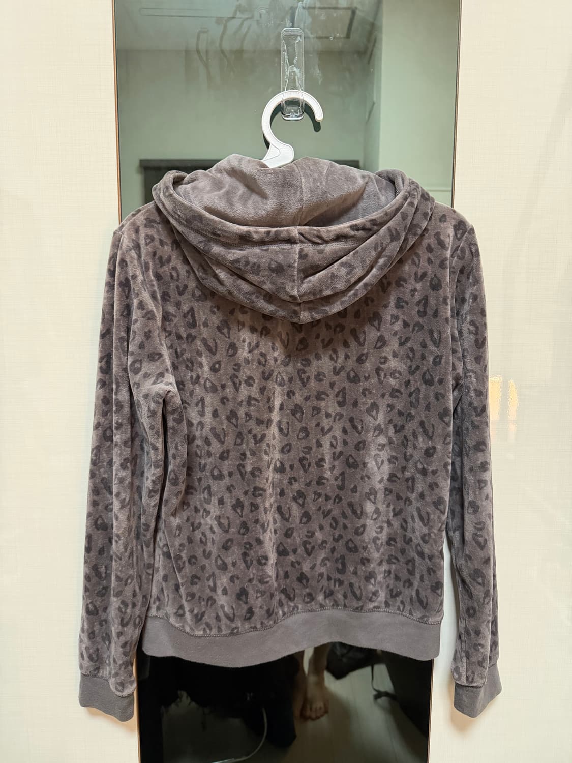 갸루st) 호피 큐빅 벨벳 후드집업 상품이미지3