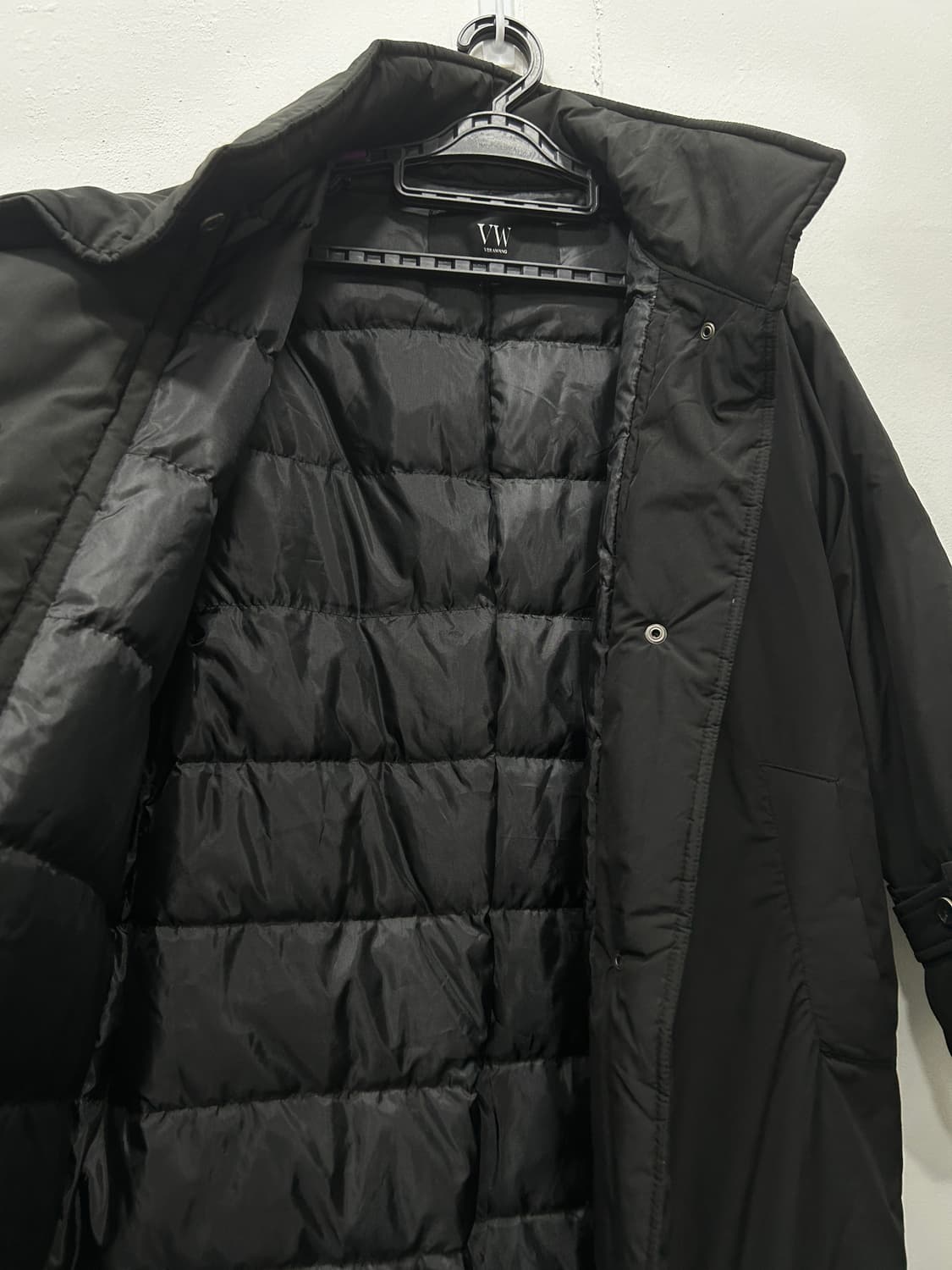 베라왕 VW 구스다운 벨티드 롱 패딩코트 66 블랙 상품이미지5