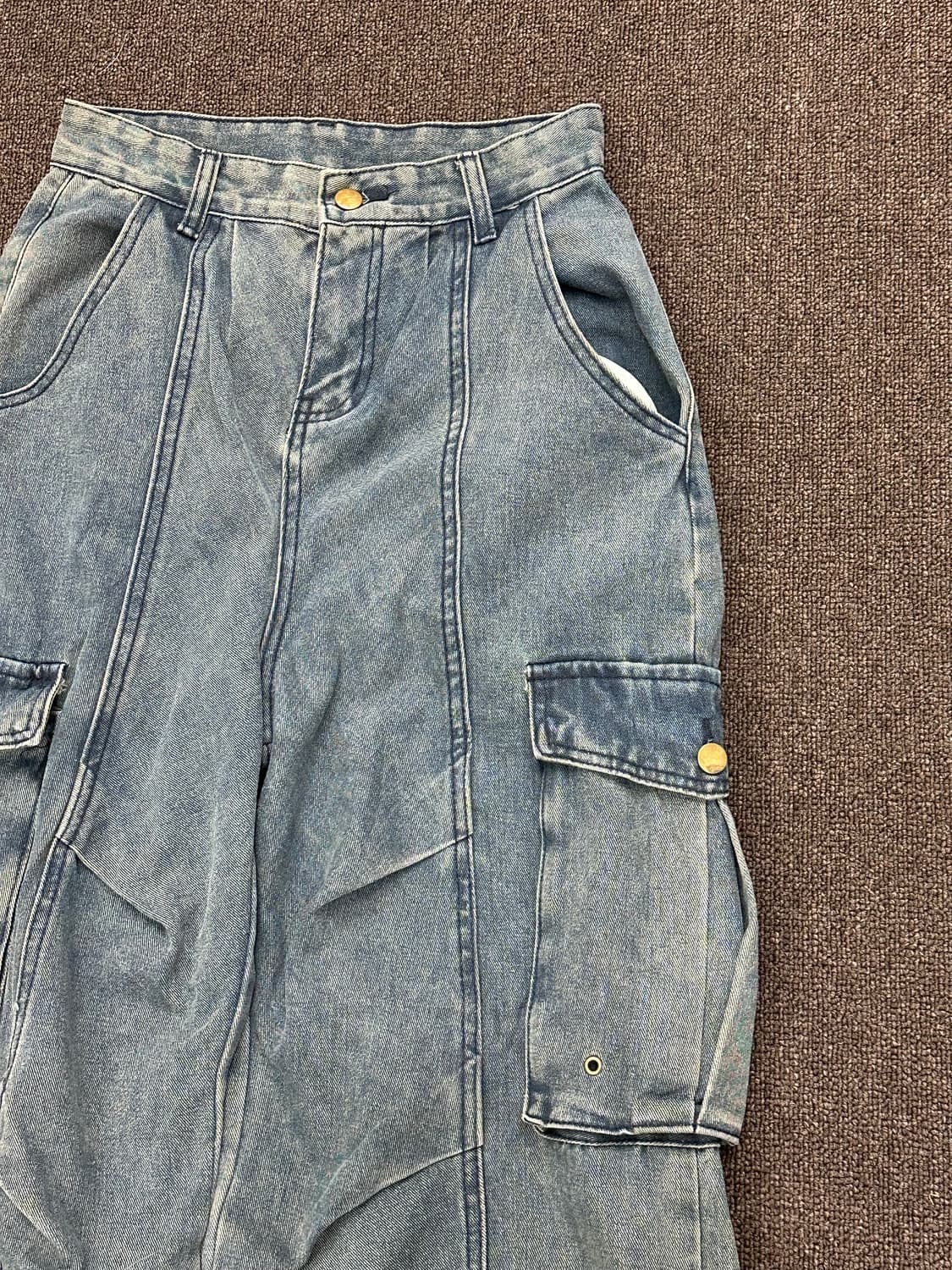 S)Japanese vintage 라이트 블루 유틸리티 카고 데님 팬츠 상품이미지3