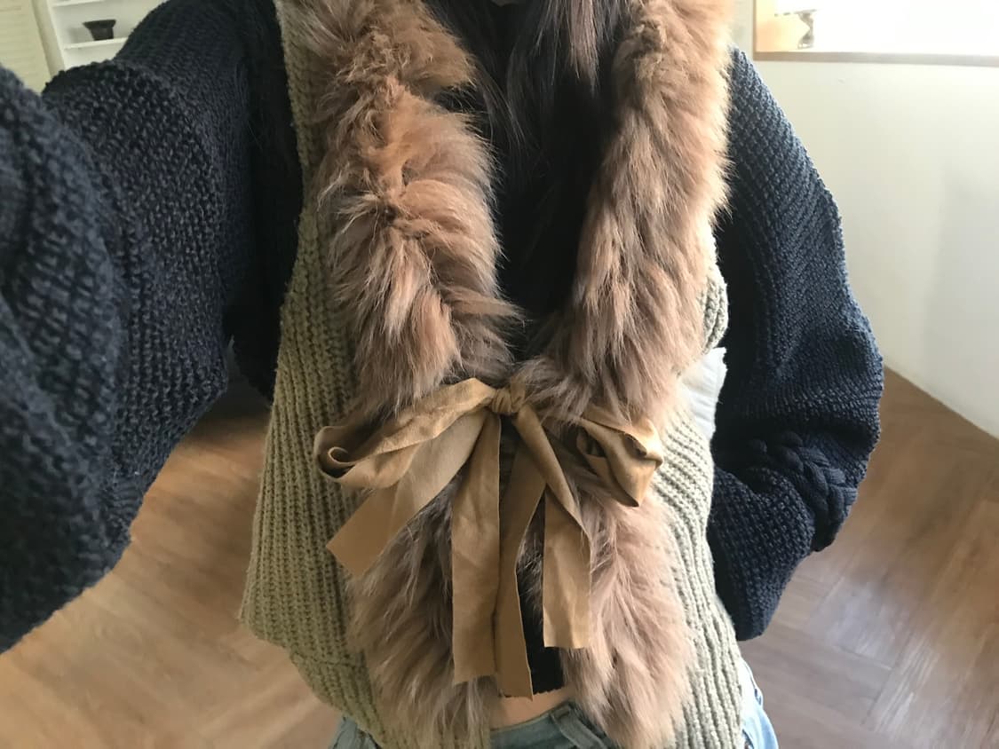 vintage fur vest 상품이미지1