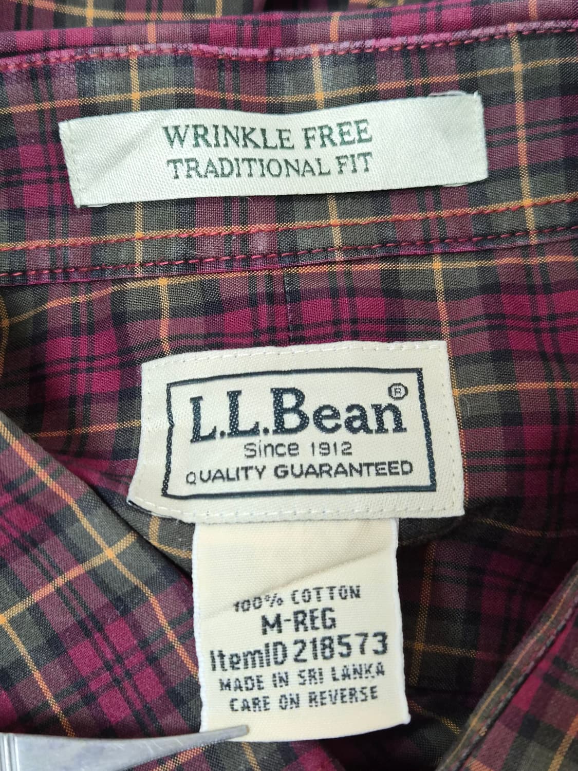 엘엘빈LLBean 링클프리 체크 셔츠 M - S440 상품이미지4