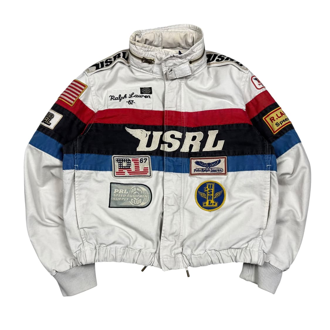 폴로 랄프로렌 크림컬러 멀티 패치 레이싱 자켓 상품이미지1