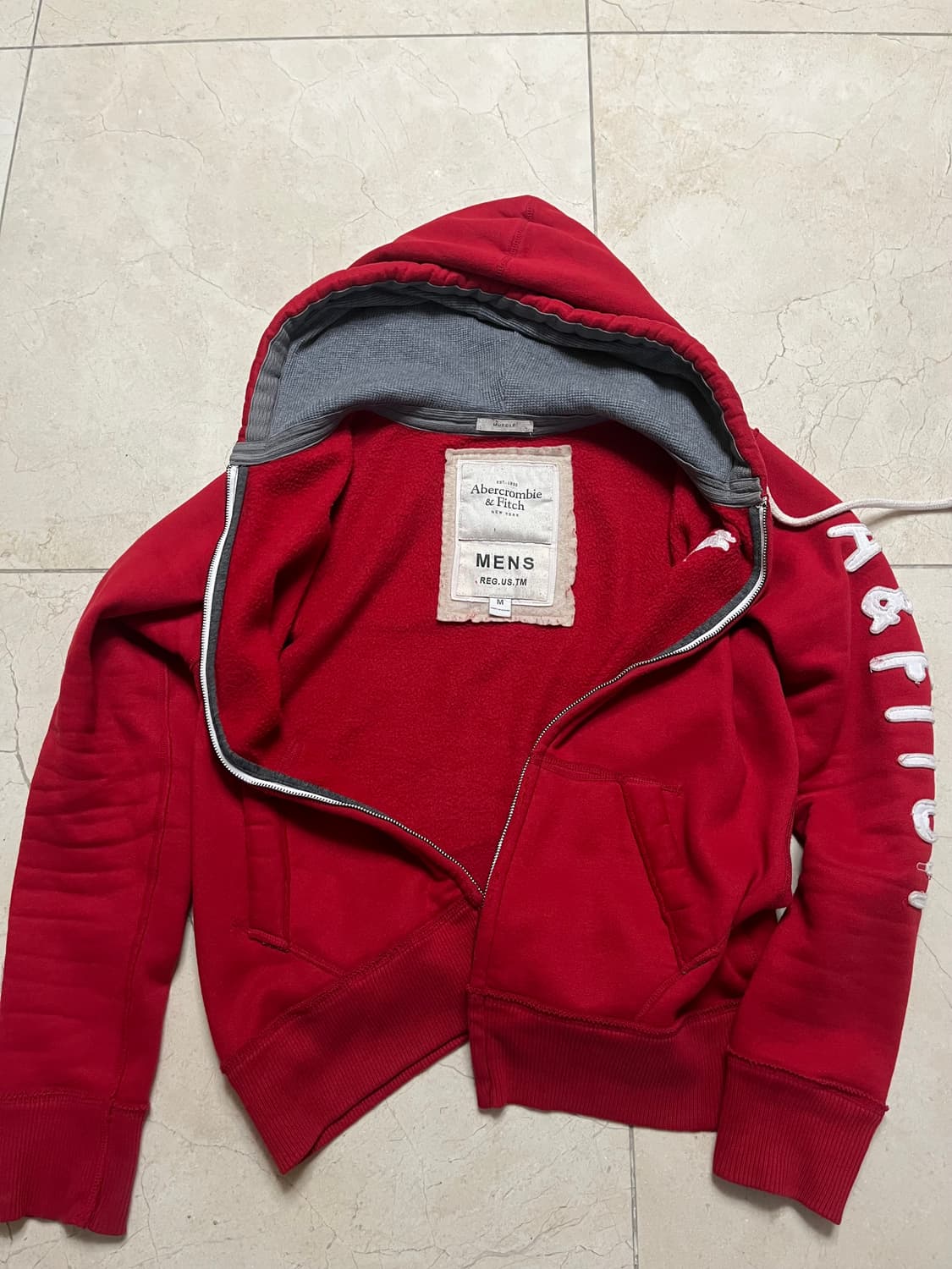 아베크롬비 후드집업 레드(M) 상품이미지2