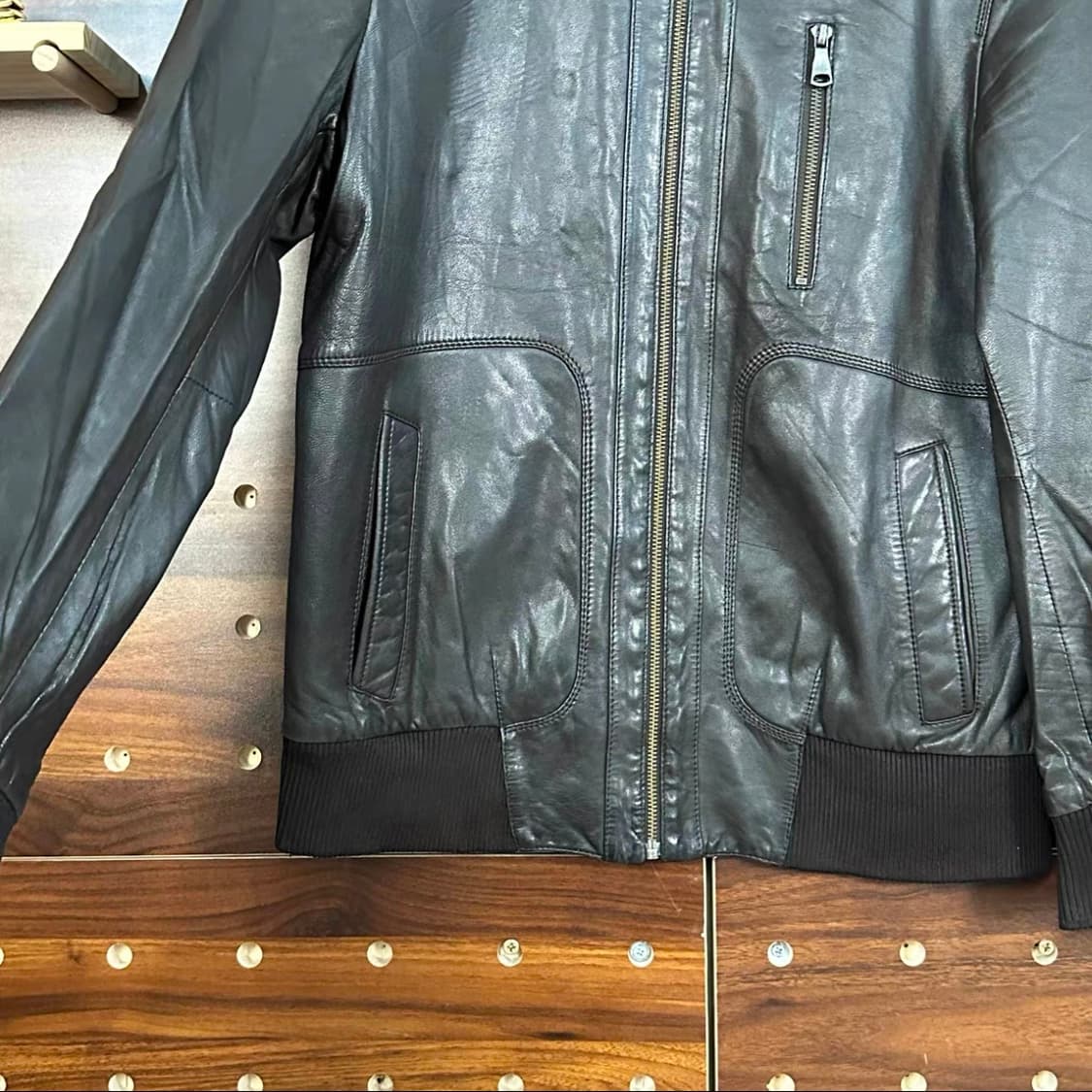 Vintage 아메리칸 캐주얼 레트로 레더 자켓 상품이미지3