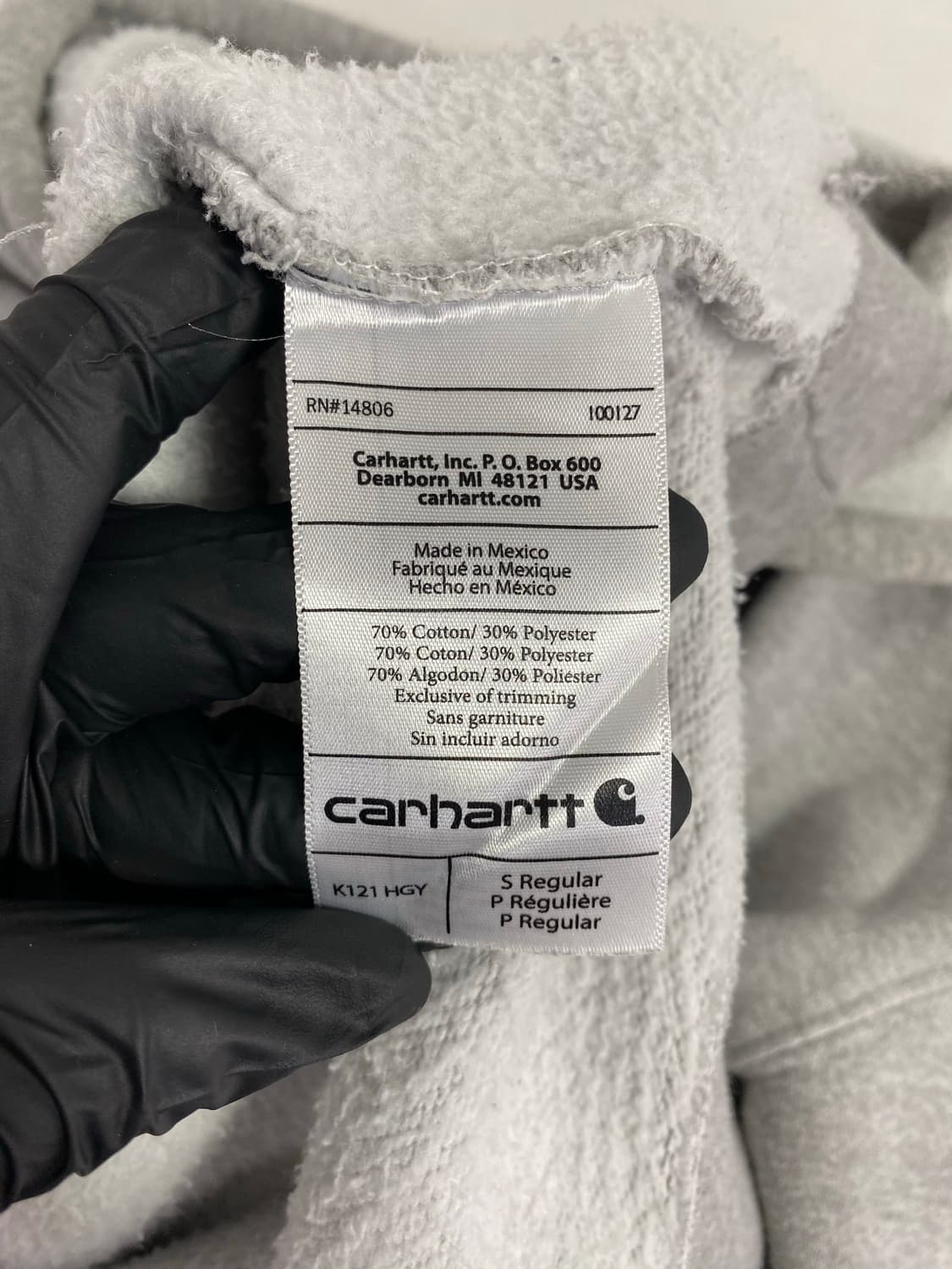 칼하트 그레이 후드티 S 상품이미지4