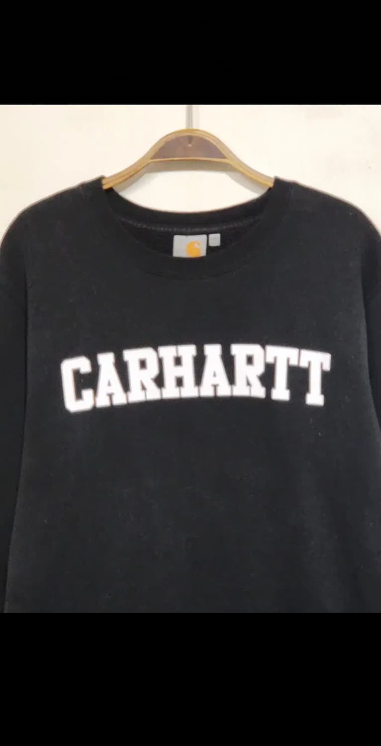 (L) 칼하트 맨투맨 블랙 기모 빅로고 스웨트 티셔츠  상품이미지2