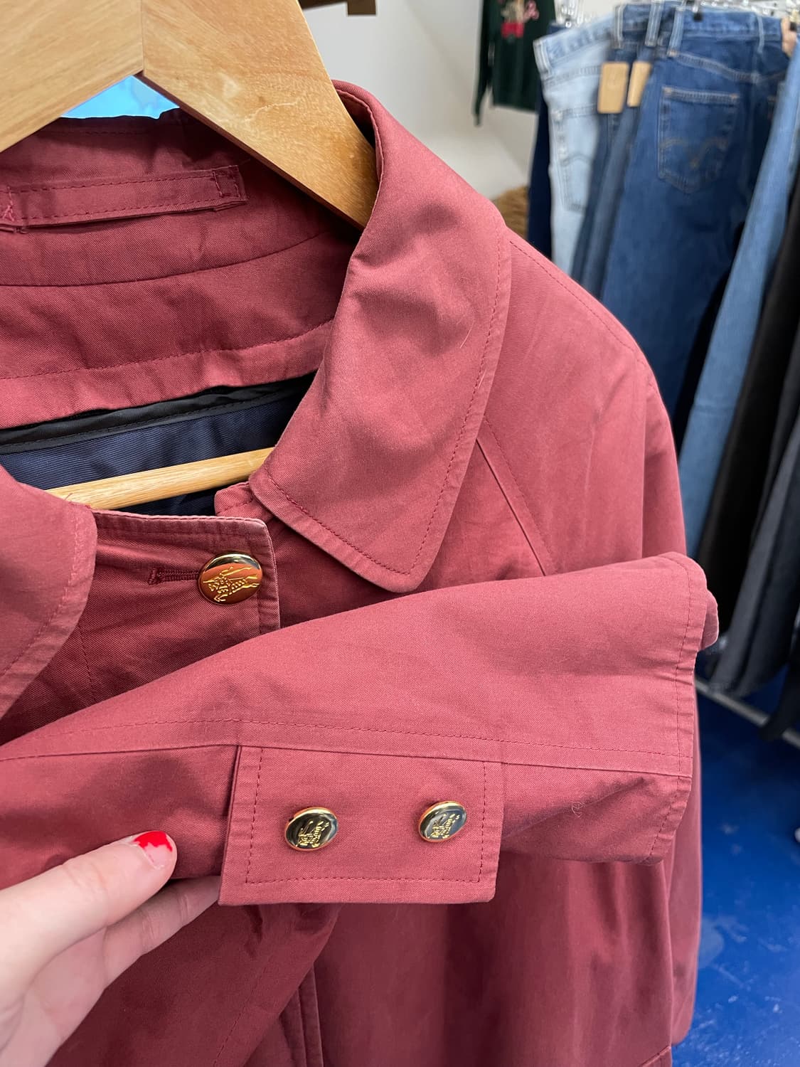 Burberrys 버버리 금장 버건디 트렌치 코트 상품이미지6