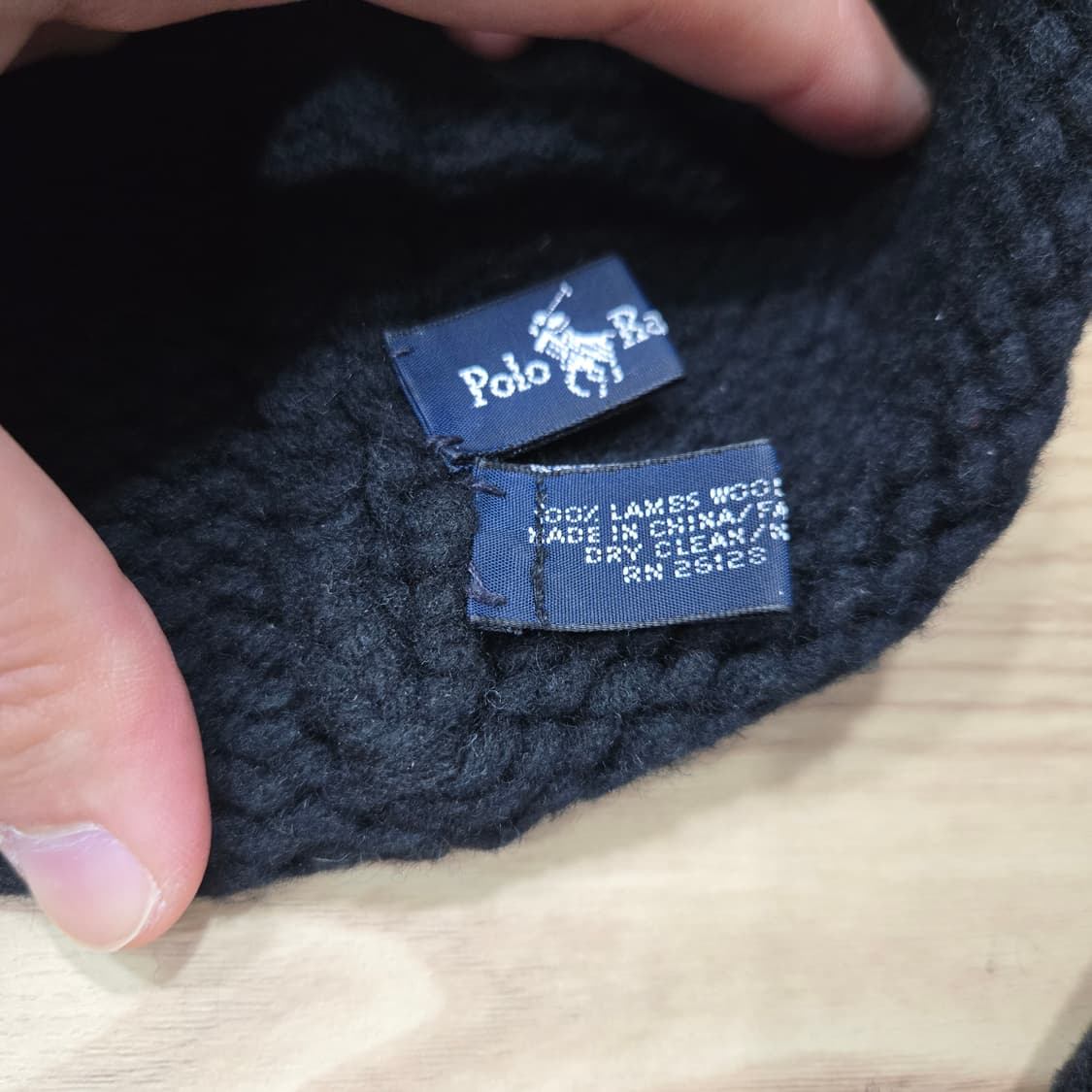 OS 폴로랄프로렌 램스울 비니 블랙 레드 포니 상품이미지2